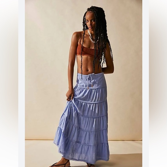 Free People Dresses & Skirts - Free People Simply Smitten Lavender Tiered Maxi Skirt